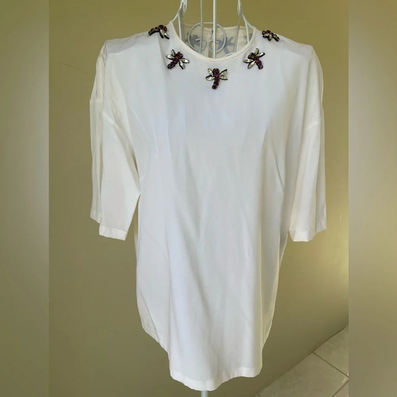 Authentic dolce & gabanna white silk short with Crystal. - Picture 3 of 10